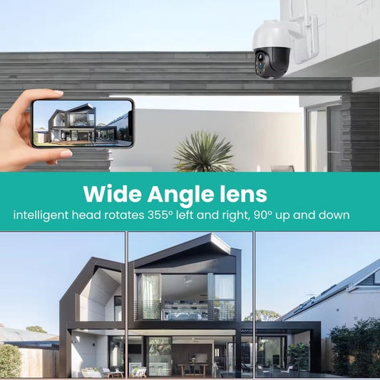 Cutech Solar Powered 4G LTE Security Camera with SIM Support, Outdoor Wireless Solar 4G CCTV Camera, Pan Tilt Zoom, 360° Degree Rotation, Full HD Video, Night Vision with Mobile App