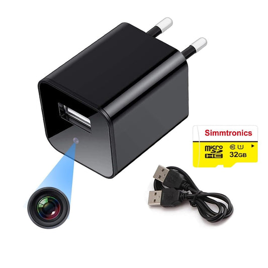 Cutech 1080p HD USB Charger Camera, Plug USB Charger with SD Card, Supports 2 Mode Recording, Nanny cam |Home, Kids, Baby, Pet Monitoring