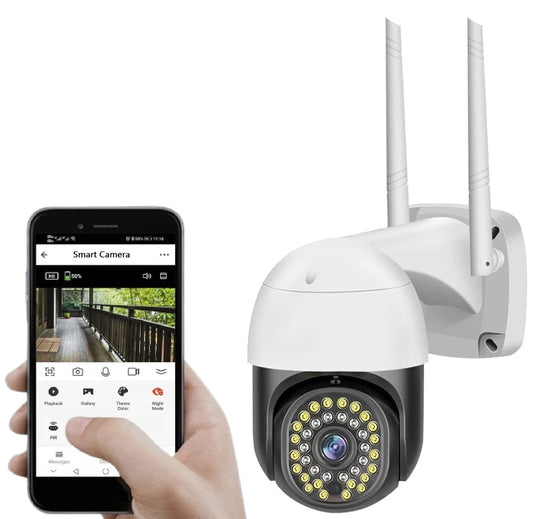 Cutech 4MP Wireless PTZ WiFi Security Camera | 1080P HD | 360° Coverage, Color Night Vision | Auto Tracking | Mobile View | Outdoor Outdoor Weather Resistant  Security Camera