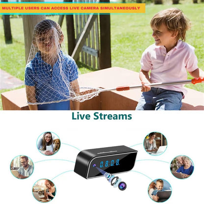 Cutech 1080P FHD WiFi Digital Table Clock Invisible Spy Camera for Home Hidden | Remote Monitoring | Cloud & SD Card Storage | Nanny Hidden Camera with Audio & Video Recorder for Home & Office Security
