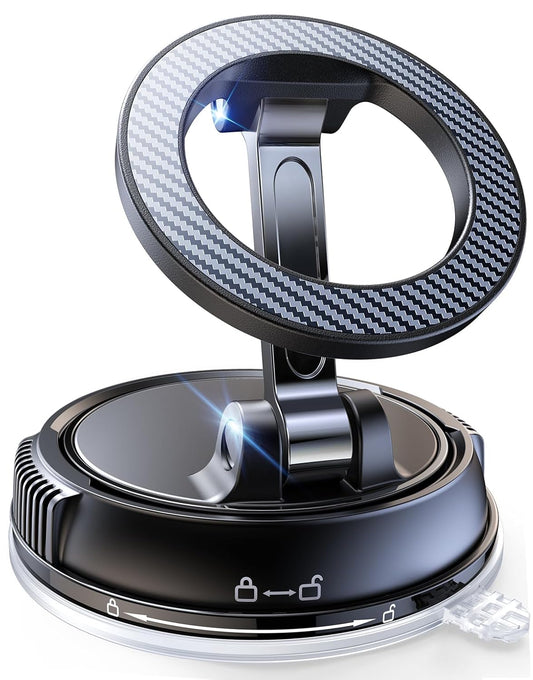 Cutech Car Phone Holder for Magsafe [78+LBS Strongest Suction & 2400gf Strongest Magnetic] 360° Adjustable Car Phone Mount, Cell Phone Holders for Your Car & All Smartphones (Carbon Fiber)