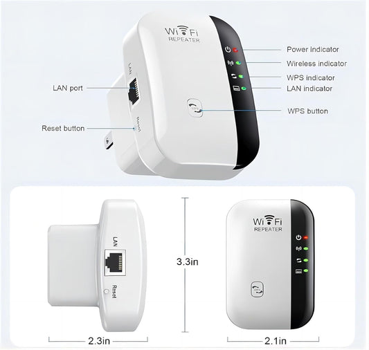 Cutech WiFi Extender, WiFi Extenders Signal Booster for Home Up to 5000 sq.ft and 50 Devices, WiFi Range Extender, Wireless Repeater, Long Range Amplifier with Ethernet Port, 1-Tap Setup, Alexa Compatible
