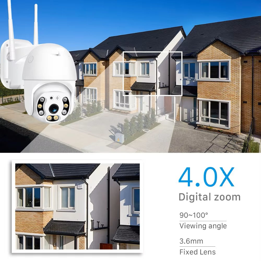 Cutech 5MP 360° PTZ WiFi Camera for Outdoor, Full HD 1080P, Dual Antenna, Night Vision, Motion Alert, Two-Way Audio, Mobile App Control, Weather Resistant CCTV Camera for Home