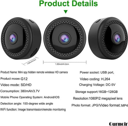 Cutech HD High-Definition, CCTV Security System Home & Office, Magnet Camera WiFi connectivity Enabling Live Streaming it Provides and Records in 1080P, with Audio and Video Camera (Mini Magnet)