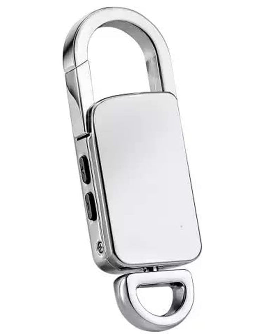 Cutech 360 Mini Digital Voice Recorder 8GB in Built Memory, Keychain Professional Audio MP3 Player Microphone Sound Recording (Silver 8GB Memory Recorder)