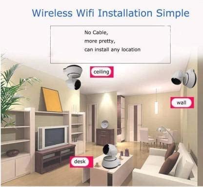 Cutech Smart WiFi Security Camera, Wireless Pan-Tilt Camera with HD Video, Two-Way Audio, Night Vision & Mobile App Support Robot CCTV Camera