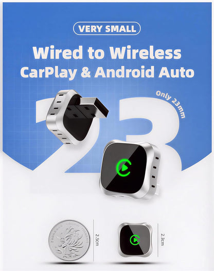 Cuetch 2-in-1 Wireless Apple CarPlay & Android Auto Adapter | BT 5.2 Connection No Delay Stable Connection| Converts Wired Android Auto/CarPlay to Wireless in Company Fitted System Post 2018 Cars