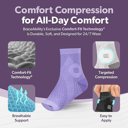 Cutech  Neuropathy Socks for Women and Men - Toeless Compression Foot Neuropathy Socks, Peripheral Neuropathy Socks, Diabetic Neuropathy Socks, Arthritis Socks (M - Gray)