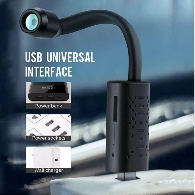 Cutech Full HD 1080P Mini Surveillance Camera with Light Vision Motion Detection Flexible Neck for Indoor Outdoor Home Office Security Camera