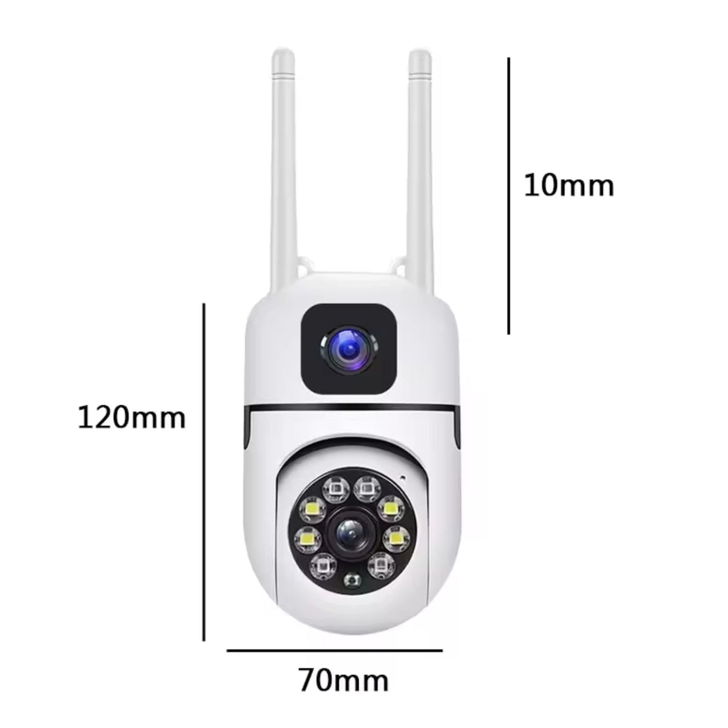 Cutech 4+4MP WiFi Dual Lens Mini PTZ CCTV Camera 360° Rotation, PTZ, HD Night Vision, Two-Way Audio, Motion Detection Wireless Indoor/Outdoor Security Camera for Home
