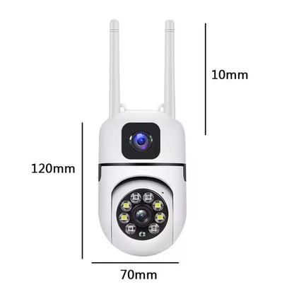 Cutech 4+4MP WiFi Dual Lens Mini PTZ CCTV Camera 360° Rotation, PTZ, HD Night Vision, Two-Way Audio, Motion Detection Wireless Indoor/Outdoor Security Camera for Home