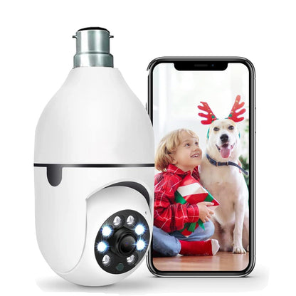 Cutech 3MP WiFi Light Bulb Security Camera | 360 Degree Pan Tilt Zoom | Night Vision | Two Way Talk | Wireless CCTV Bulb Camera | HD Video | Motion Detection with Mobile App Control