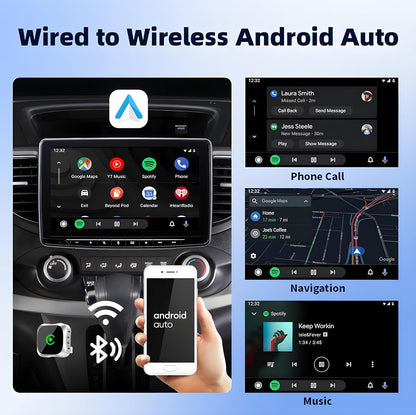 Cuetch 2-in-1 Wireless Apple CarPlay & Android Auto Adapter | BT 5.2 Connection No Delay Stable Connection| Converts Wired Android Auto/CarPlay to Wireless in Company Fitted System Post 2018 Cars