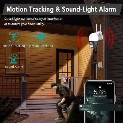 Cutech 5MP Wireless Outdoor Security Camera with 1080P HD Video, Motion Detection, Night Vision, Two-Way Audio,Indoor and Outdoor Home Security CCTV Camera with Mobile App V380 Pro