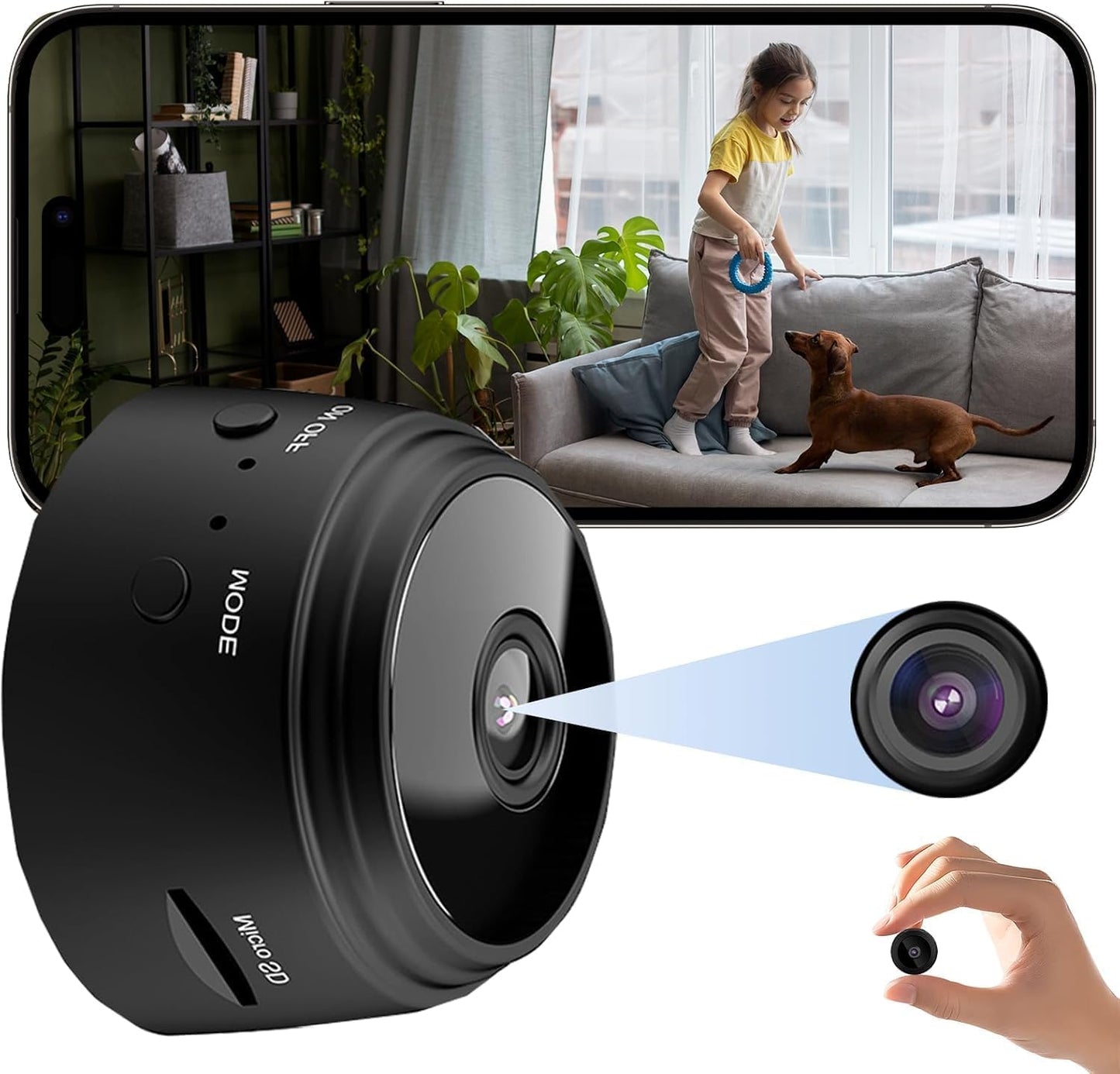 Cutech WiFi Camera Security Camera for Home Outdoor High HD Focus Magnet Mini WiFi Magnetic Live Stream Night Vision IP Wireless 1080P Audio Video CCTV for Home and Office Monitoring