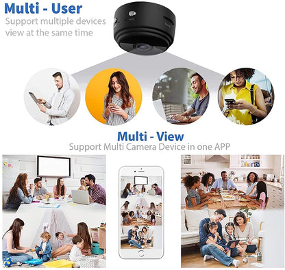 Cutech WiFi Camera Security Camera for Home Outdoor High HD Focus Magnet Mini WiFi Magnetic Live Stream Night Vision IP Wireless 1080P Audio Video CCTV for Home and Office Monitoring