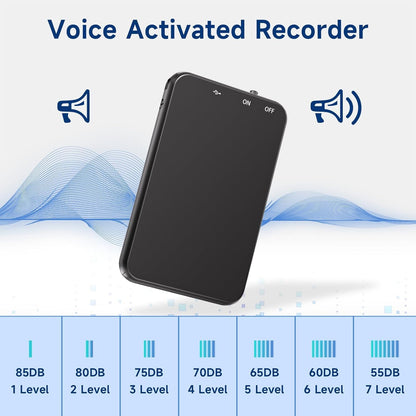 Cutech Slimmest Mini Digital Voice Activated Audio Recorder 64GB Inbuilt Memory with 750 Hours Recording Time After Single Charge, Metal Case, Voice Recording (Slimmest 64gb)
