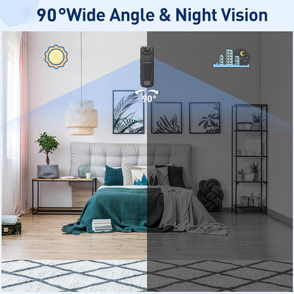 Cutech Body Camera, 1080P HD Bodycam Video Recorder with Night Vision, Wearable Camcorder for Home, Outdoor, Law Enforcement, Security Guard,