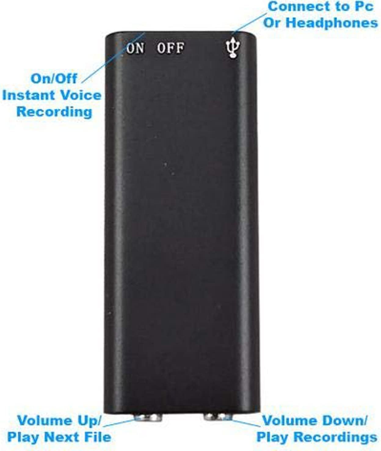 Cutech Digital Voice Recorder 8GB Hidden Micro Digital Voice Audio Recorder Device | Digital Audio Recorder with mp3 Music Player Mini Recording Device | Wireless Electronic Dictaphone