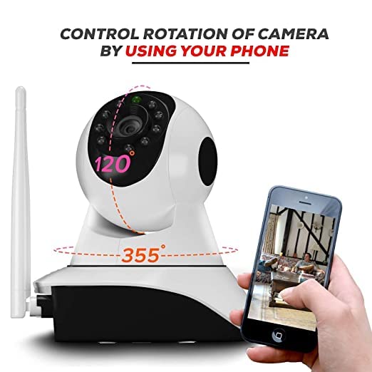 Cutech Pro HD 1080P Night Vision Wireless WiFi IP Camera with 2 Way Audio | Upto 64 GB SD Card Support CCTV Camera for Indoor Security Camera