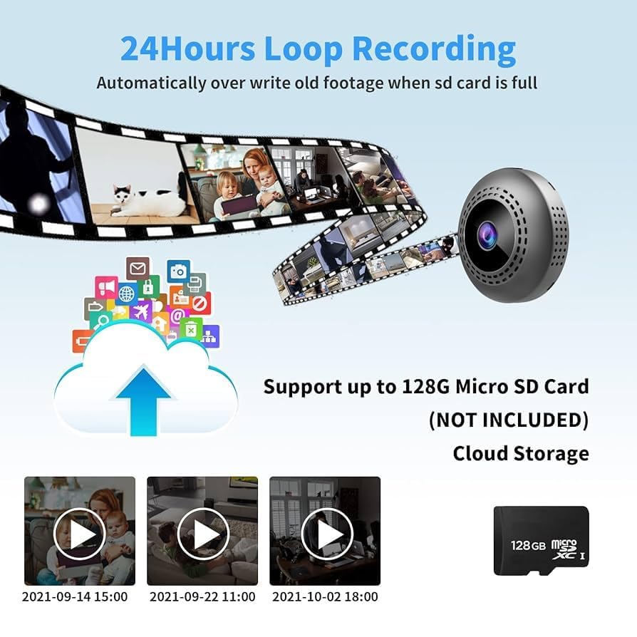 Cutech HD High-Definition, CCTV Security System Home & Office, Magnet Camera WiFi connectivity Enabling Live Streaming it Provides and Records in 1080P, with Audio and Video Camera (Mini Magnet)