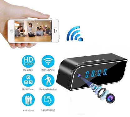 Cutech 1080P FHD WiFi Digital Table Clock Invisible Spy Camera for Home Hidden | Remote Monitoring | Cloud & SD Card Storage | Nanny Hidden Camera with Audio & Video Recorder for Home & Office Security