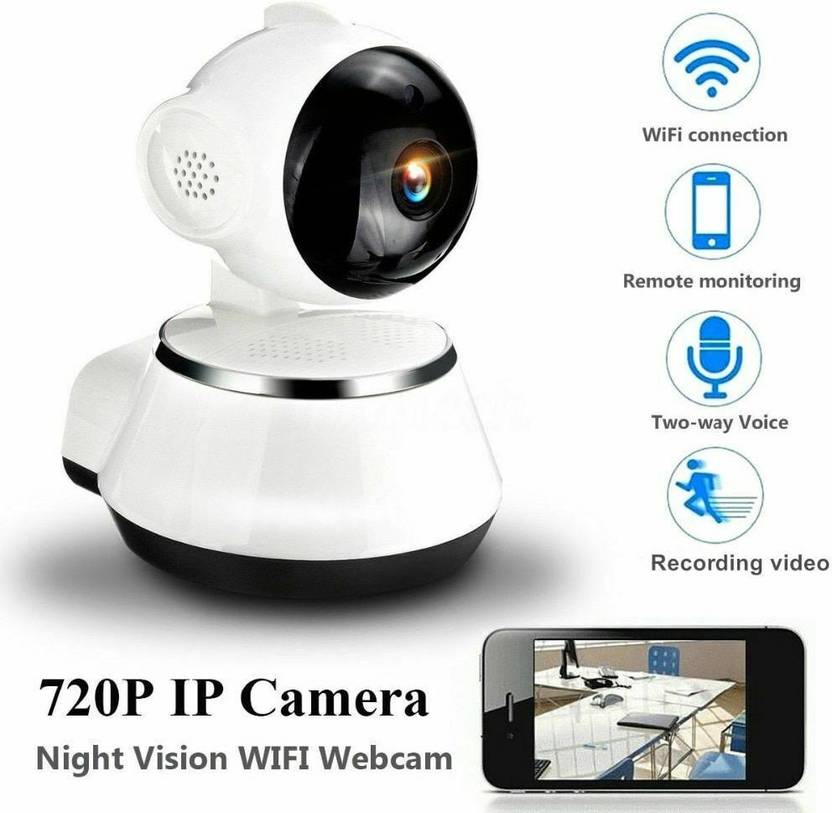 Cutech Smart WiFi Security Camera, Wireless Pan-Tilt Camera with HD Video, Two-Way Audio, Night Vision & Mobile App Support Robot CCTV Camera