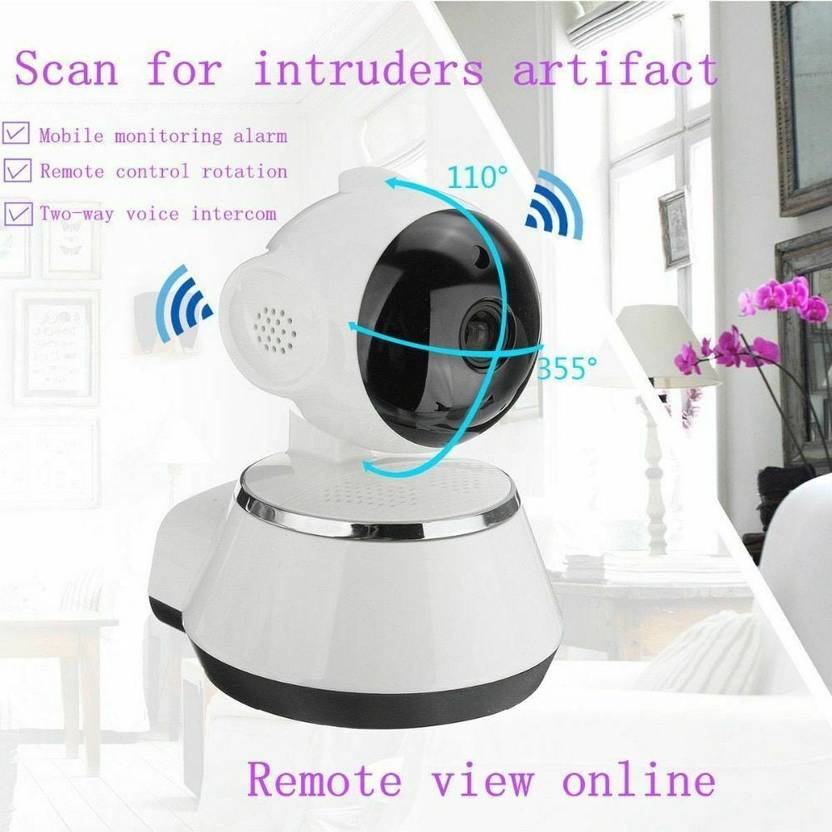 Cutech Smart WiFi Security Camera, Wireless Pan-Tilt Camera with HD Video, Two-Way Audio, Night Vision & Mobile App Support Robot CCTV Camera
