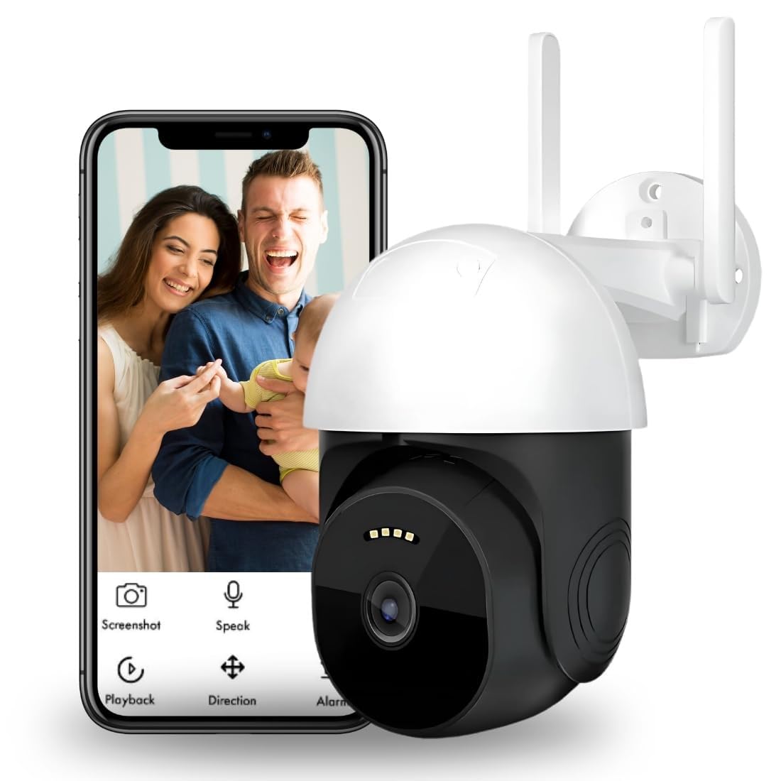 Cutech 5MP Wireless PTZ Outdoor Camera for Home Security with Mobile App Monitoring, HD Video, Night Vision, Two-Way Audio, Pan Tilt Zoom, Motion Detection and Mobile App Control