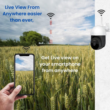 Cutech 5MP Wireless PTZ Outdoor Camera for Home Security with Mobile App Monitoring, HD Video, Night Vision, Two-Way Audio, Pan Tilt Zoom, Motion Detection and Mobile App Control