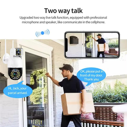 Cutech 5MP×3 UHD Triple Lens/Screen Triple PTZ 4G Solar Outdoor CCTV Camera | Color Night Vision | Human Detection | Two-Way Audio | IP66 Waterproof | Multi-User View